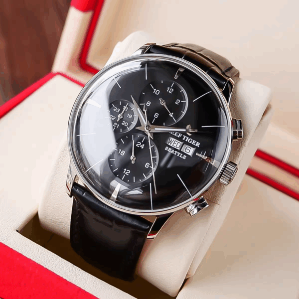 Reef Tiger Men's Luxury Automatic Mechanical Watch - Waterproof Sapphire Glass - Stainless Steel Band - Image 4