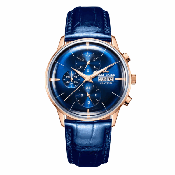 Reef Tiger Men's Luxury Automatic Mechanical Watch - Waterproof Sapphire Glass - Stainless Steel Band - Image 2