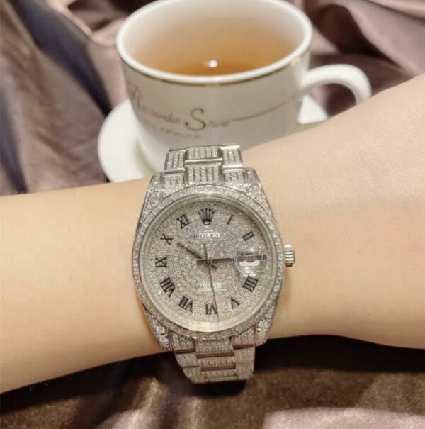 Ice Out Rolex Datejust – Full Pavé Diamonds - Image 4
