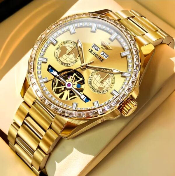 Authentic Rolex Swiss Skeleton Men's Watch – Luminous, Waterproof, Mechanical - Image 3