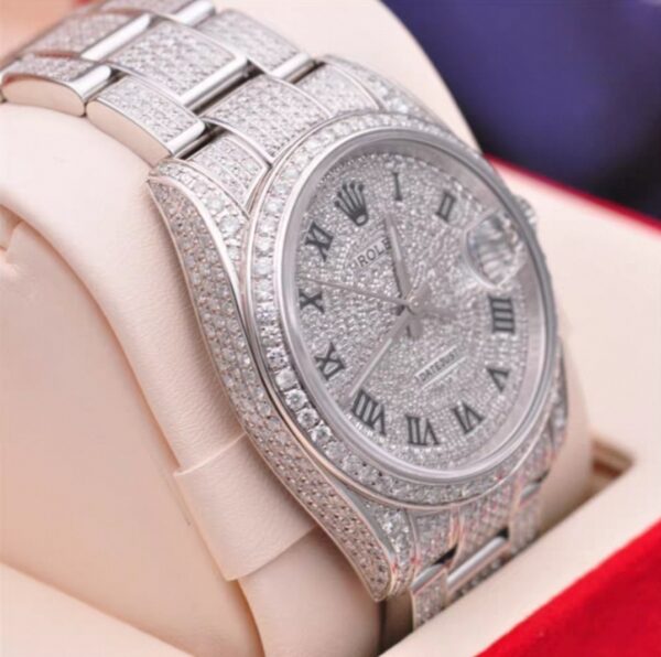Ice Out Rolex Datejust – Full Pavé Diamonds - Image 3